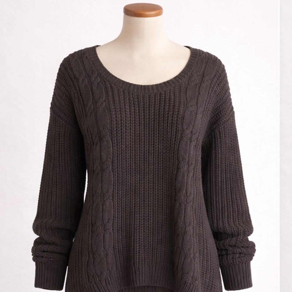 Torrid Cable Kit Black Tie-Back Sweater